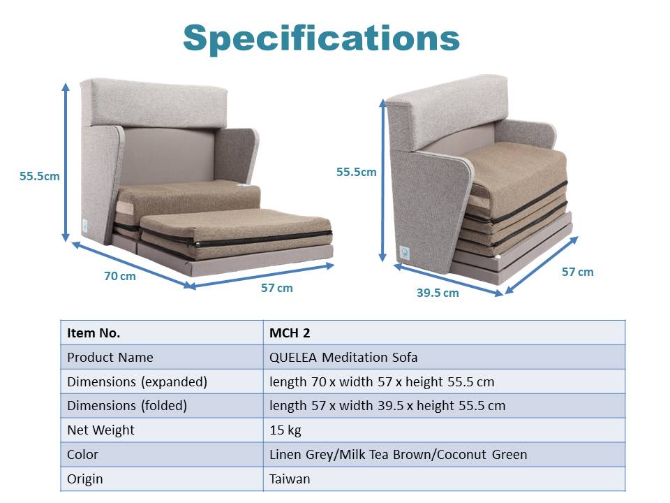 the specification of meditation seat